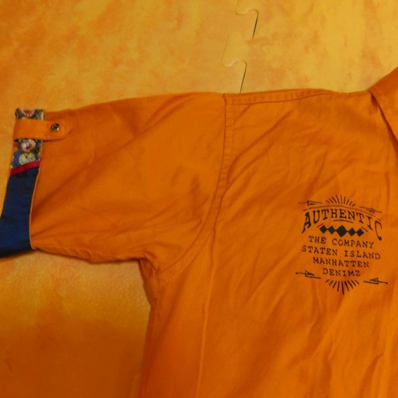 Authentic The Company Staten Is. Orange/Navy shirt Youth 16 - Picture 8 of 13